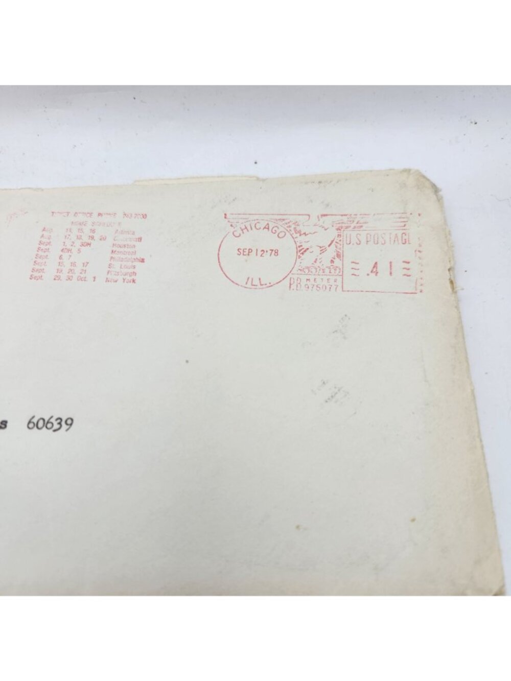 MLB Chicago Cubs 1982 Inter-Office Memo Envelope Signed AUTO Dallas Green 1982 - Picture 5 of 7